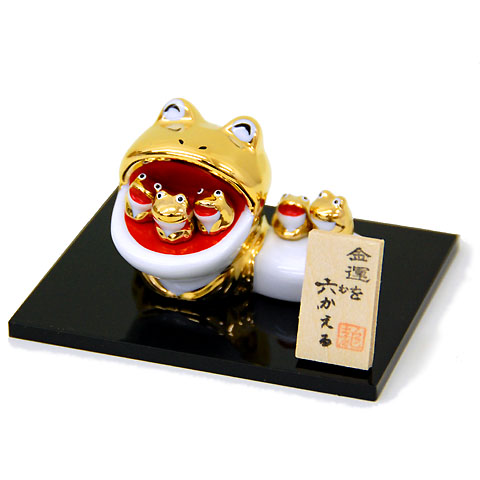 金運六蛙置物