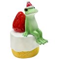 Copeau クリスマスケーキに座るカエル