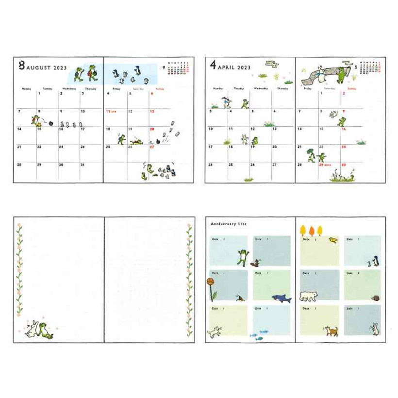 かえるの時間 スケジュール帳23 Frogs カエルグッズ専門店 自由が丘