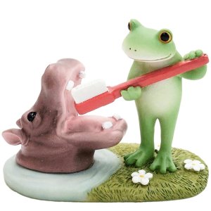 画像: Copeau カバの歯磨きをするカエル