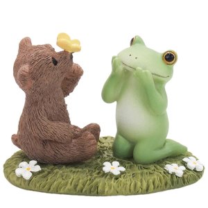 画像: Copeau ちょうちょが止まったクマとカエル