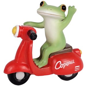 画像: Copeau 赤いスクーターに乗るカエル