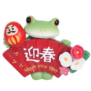 画像: Copeau 迎春扇子とカエル