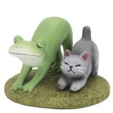 画像: Copeau 伸びをするネコとカエル