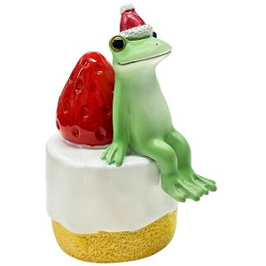 画像: Copeau クリスマスケーキに座るカエル