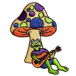 画像: アイロンパッチ きのこカエル【P】