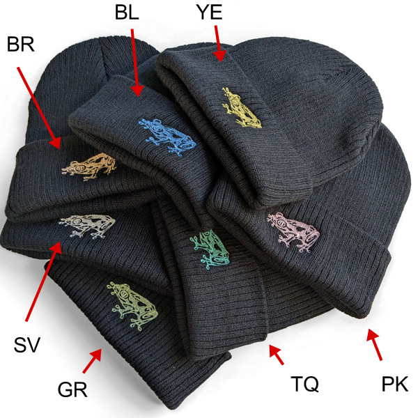 画像3: カエル刺繍 ニットキャップ