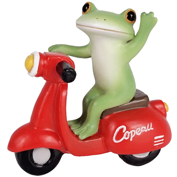 画像1: Copeau 赤いスクーターに乗るカエル