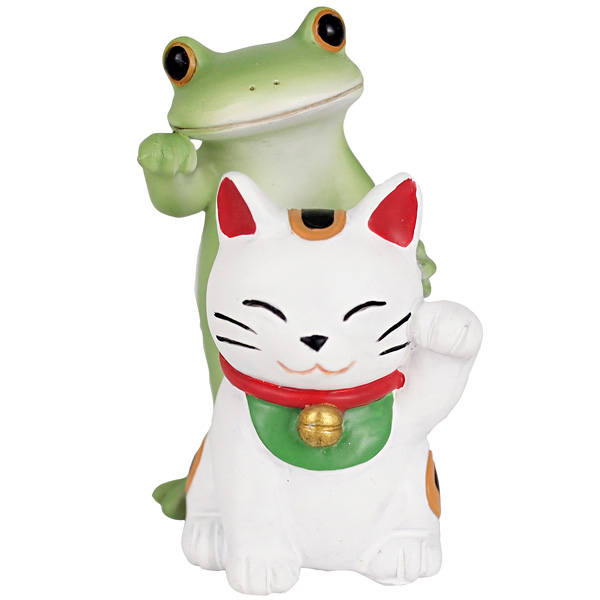 画像1: Copeau 福よこいこい招き猫カエル