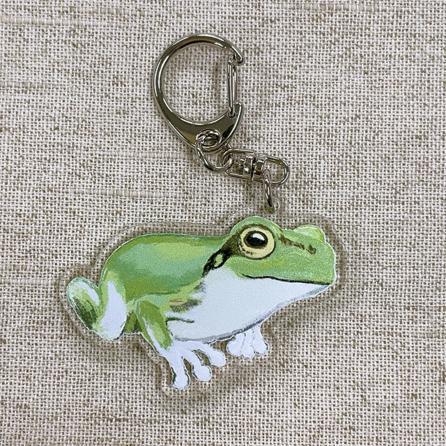 画像1: アクリルキーホルダー frog2【P】