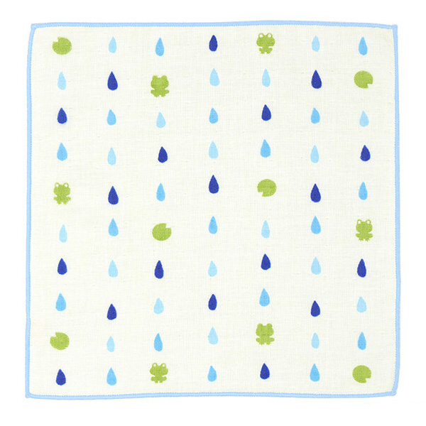 画像1: 和タオル　雨だれとカエル
