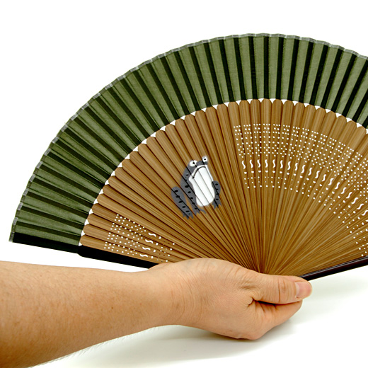画像1: 男持ち短地 シルクペンテックス 扇子【P】