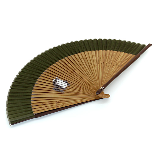 画像2: 男持ち短地 シルクペンテックス 扇子【P】